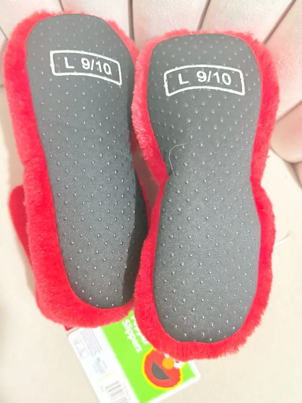 Sesame Street Red Elmo Plush Slippers with Yellow Nose